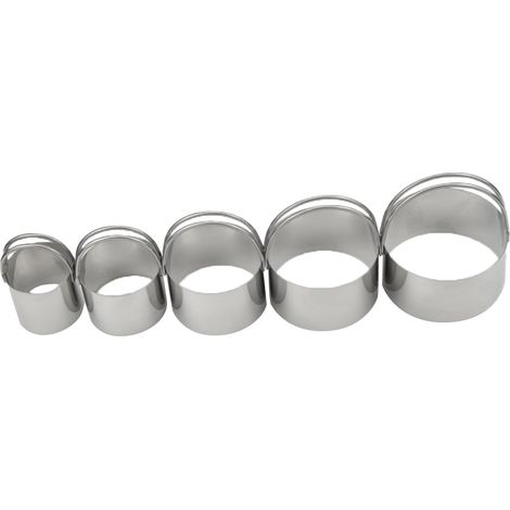 Emporte-pièce Acier Inoxydable - Poignée Arquée - Marquage cm/pouces - Pour Pâtisserie et Biscuits - Lot de 6 (1/5)