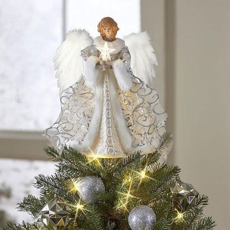 Décoration de sapin de Noël délicate, pendentif ange blanc, statue d'ange pour la décoration intérieure, festival 32 cm (1/4)