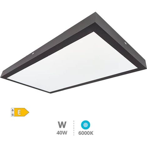 Panel superficie LED rectangular Kisongo 120x30cm 40W 6000K Negro (1/5)