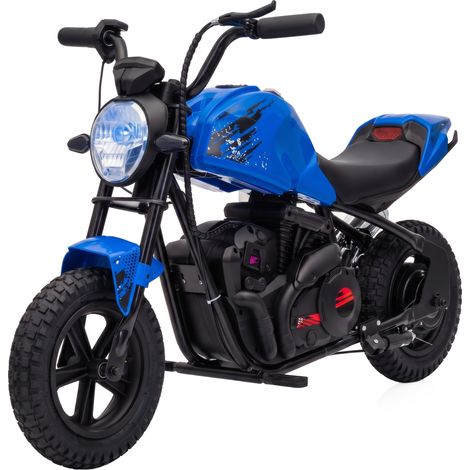 AIYAPLAY Moto Elettrica per Bambini 6-12 Anni 24V con Motore 180W, Blu (1/5)
