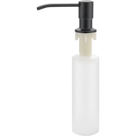 1 Distributeur de savon, Inox, 350 ml, Pompe rotative 360°, Finition noir mat, Pour évier de cuisine (1/5)
