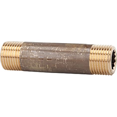 Riegler Rohrdoppelnippel, G 2, Länge 150 mm, Messing blank (1/2)