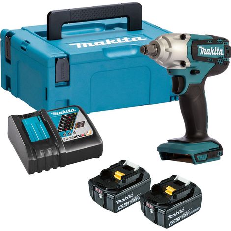 Makita DTW190RTJ 18V LXT Cordless 1/2" Impact Wrench - 2x 5Ah Batteries, Charger &amp Makpac 2 Case