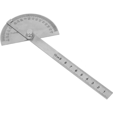 Rapporteur d'angle rotatif à 180 degrés en acier inoxydable, règle de mesure (1) (1/5)