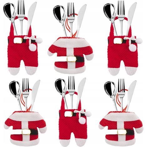 TG70317 Besteckbezug, Weihnachtsoutfit, 6-teiliges Set aus Hose und Jacke