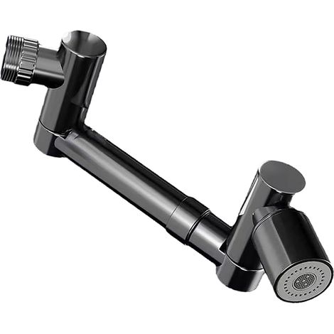 Extension de robinet universelle articulée 1440 degrés aérateur évier cuisine salle de bain flexible noir (1/5)
