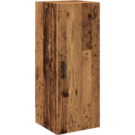 Armario de pared vintage diseño atemporal espacio de almacenamiento 34,5 x 34 x 90 cm madera de ingeniería acabado envejecido 020051152 (1/5)