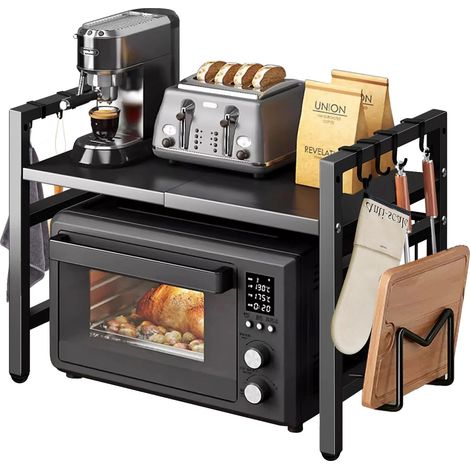 Support de micro-ondes, design ajustable, utilisation multi-scénarios, noir (1/2)