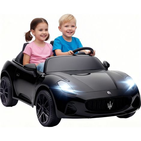 CHICFURN Auto elettrica per bambini Maserati 12V 2 posti nera 120 x 72 x 50 cm con telecomando (1/5)