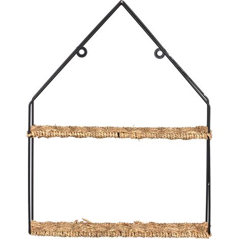Etagère murale 2 niveaux en corde et métal NATURAL LIVING (1/2)