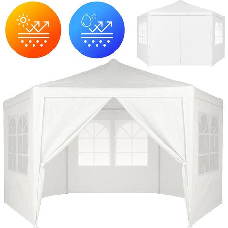 Carpa pabellon para jardin 2x2x2 m con ventanas blanca multigarden