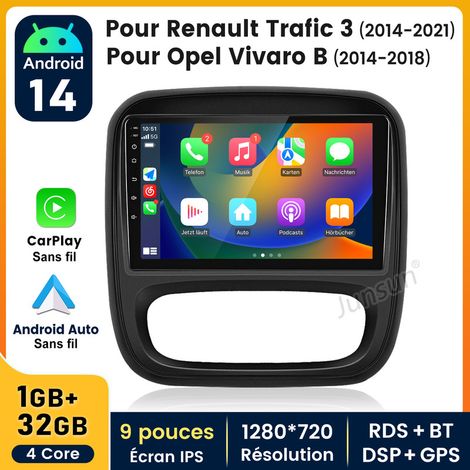 9 pouces Carplay Autoradio pour Renault Trafic 2014-2021 Android 32GB JUNSUN (1/5)