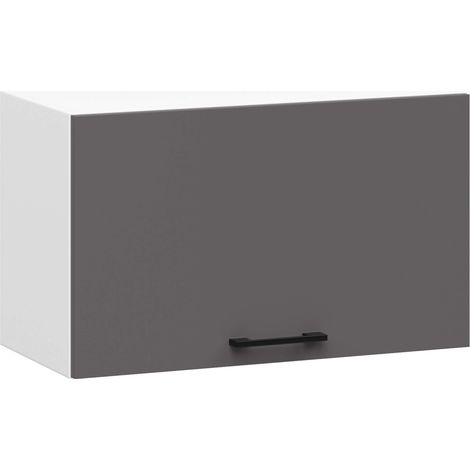 Armoires de cuisine haute AKORD W60 hotte OLIWIA Blanc 60 cm 1 porte couleur Gris Graphite 1 étagère 60x30x29 cm (1/5)