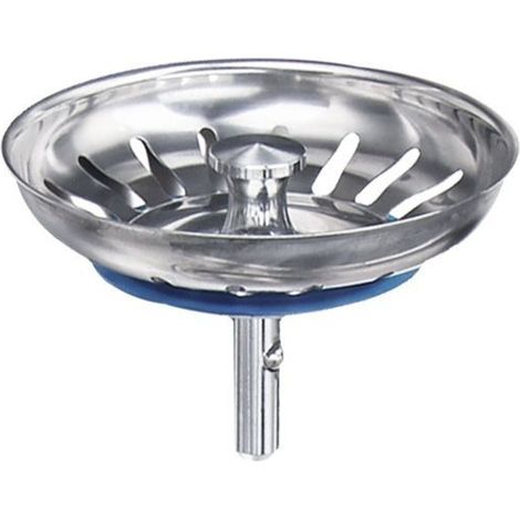 Panier pour Bonde d'Évier de Cuisine 80 mm - Crépine Universelle Acier Inoxydable, Bouchon Panier Pop-Up - Lavable Lave-Vaisselle, Ne se Bouche & Ne Déborde Pas (1/4)