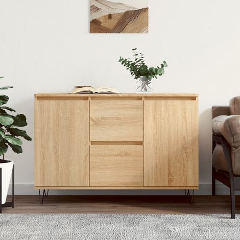 Aparador de madera de ingeniería roble Sonoma 101,5x35x70 cm vidaXL