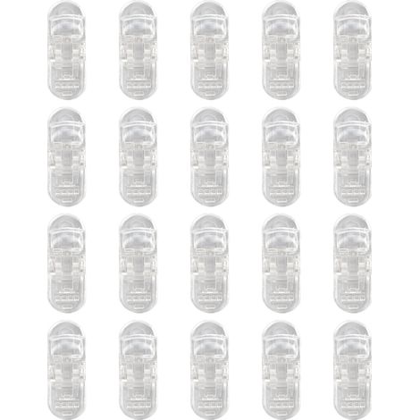 20pinces Porte-appareil auditif Clip ABS Transparent Accessoire Fixation Crochet pour Aide Auditive (1/5)