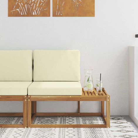 vidaXL Divano da Esterno con cuscino Naturale 91 x 63 x 73 cm