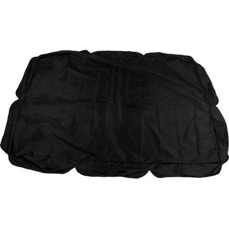 Toile de balancelle d'extérieur en tissu Oxford argenté imperméable, accessoire de protection solaire pour jardin, noir (1/5)