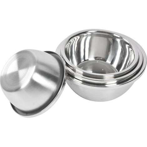 Ensemble de 4 bols mélangeurs en acier inoxydable, bols à soupe épais, ustensiles de cuisine antiadhésifs pour la cuisson (1/5)