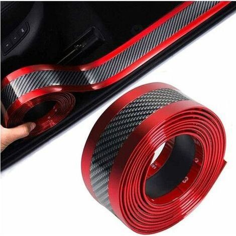 1 pièces Carbone Fibre Voiture Autocollants, Protection pour Seuil Voiture, Voiture Porte Seuil Autocollants, Convient à la Plupart (1/5)
