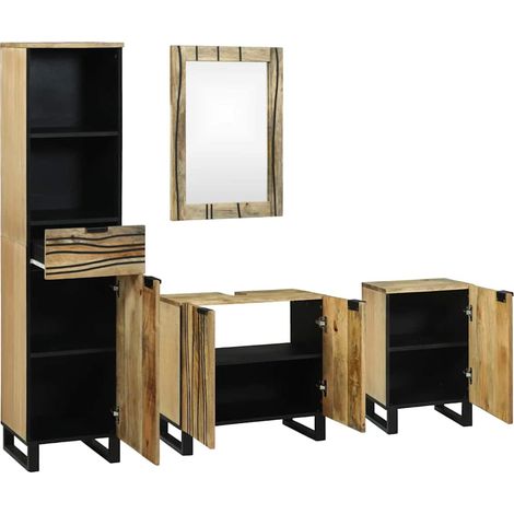 Maison Exclusive - Badezimmermöbel-Set mit Schubladen 4 pcs Braun