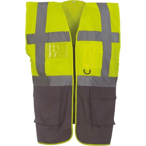 Gilet multifunzione Yoko ad alta visibilità Giallo / Grigio M