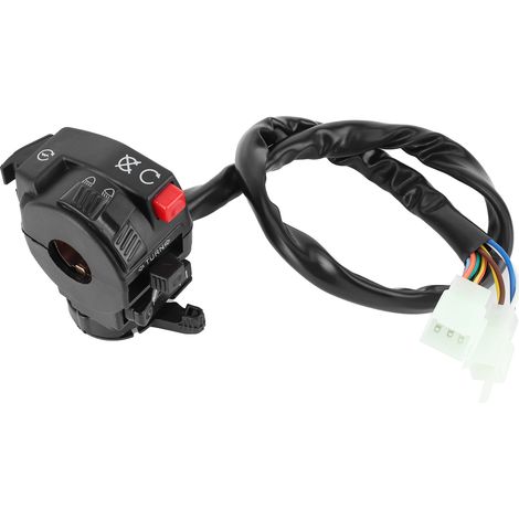 Jeffergarden Interruptor de manillar de 22 mm, 9 pines, 8 cables, apto para moto ATV de 200 cc y 250 cc