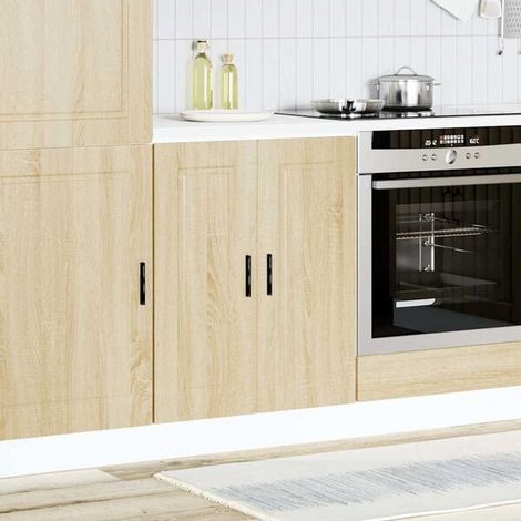 Meubles de Cuisine en Bois d'Ingénierie Couleur Chêne Sonoma Série Porto – Armoires de Cuisine Modernes et Durables (1/5)
