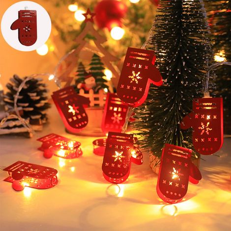 Guirlande Lumineuse De Noël - Figurines En Fer Santa Claus Et Bonhomme De Neige - 1,5 M - À Piles - Pour Arbre De Noël Intérieur Et Décoration Festive - 1 Pièce (1/5)