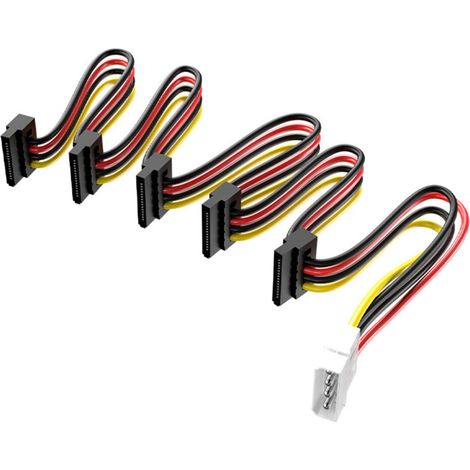 Netzkabel Splitter 1 auf 5-Pin Festplattenkabel 4-Pin auf 15-Pin Strom Splitter (1/5)