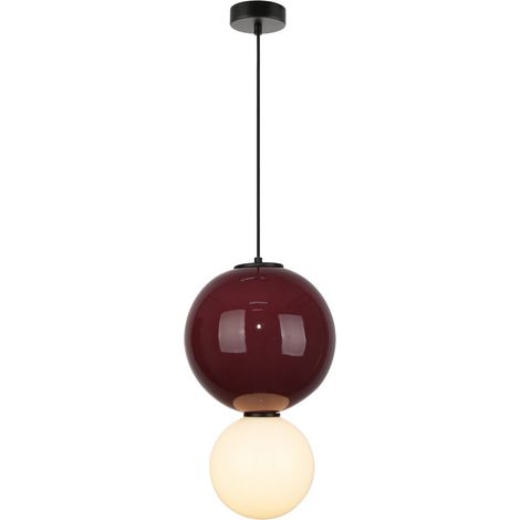 Italux Pieve Suspension globe, bordeaux, rouge, violet, blanc mat, blanc chaud 3000K (1/4)