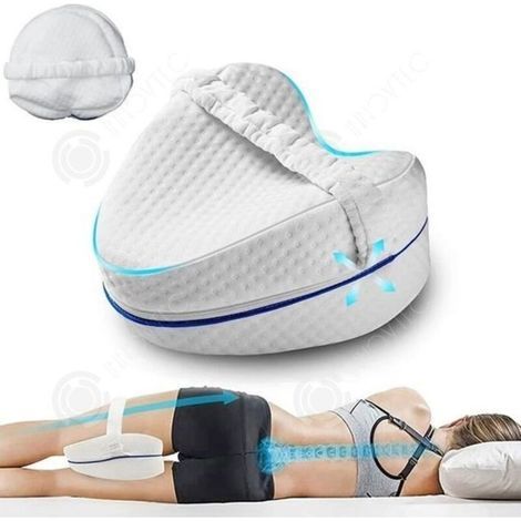 Cuscino ergonomico per gambe 25x23x13 cm – Schiuma a memoria di forma per alleviare il dolore – Design ortopedico per dormire sul fianco (1/4)