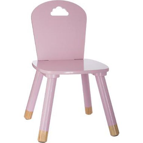 lot de 2 Chaises douceur rose pour enfant en bois - Dim : L28x l50 x H28 cm - PEGANE - (1/2)