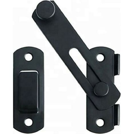 Loquet de porte Loquet de porte en acier inoxydable de haute qualité, adapté au loquet coulissant de porte et fenêtre loquet de grange, ménage, extérieur (Noir) (1/5)