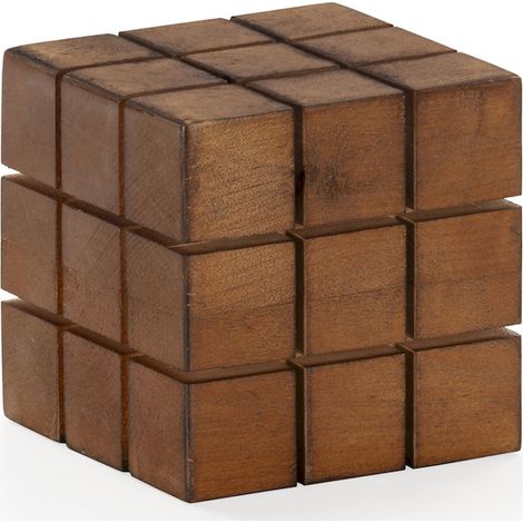 Cube décoratif en bois de bouleau brun effet naturel - brun bois naturel effacer (1/3)