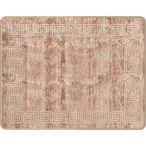 Runner Tappeto MARSA Beige e oro 80 x 100 cm Poliestere e PVC vidaXL