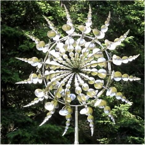 Moulin à Vent en métal de décoration de Jardin avec Piquet de Jardin en métal pour Le Jardin Moulin à Vent Magique en Métal pour Jardin, Cour, décoration de Jardin