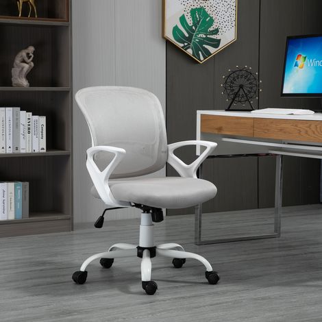 Fauteuil bureau siège Gris bouleau maille respirant selle pivotante 360° support lombaire 61x61x89-99 cm