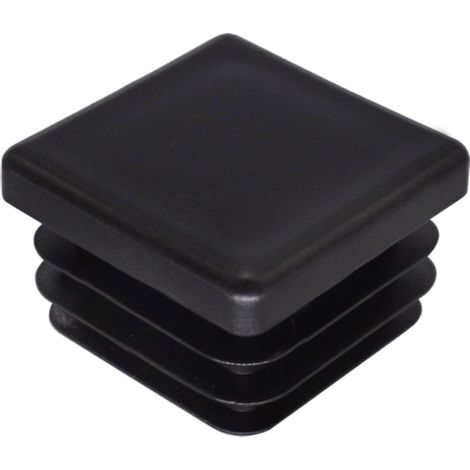 (20 pièces) Bouchons Carrés en Plastique 25 x 25 mm, Embouts de Tube Mat, Inserts de Tube Carré, Bouchons de Poteau de Clôture, Noir RAL 9005 (1/5)