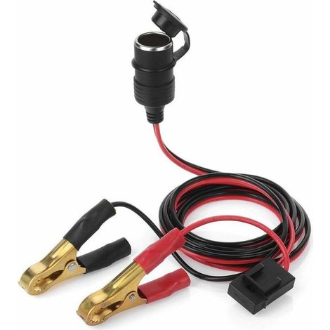 12V/24V Zigarettenanzünderbuchse (weiblich), 0,6 m langes Kfz-Batterie-Verlängerungskabel, Krokodilklemmenstecker (1/5)