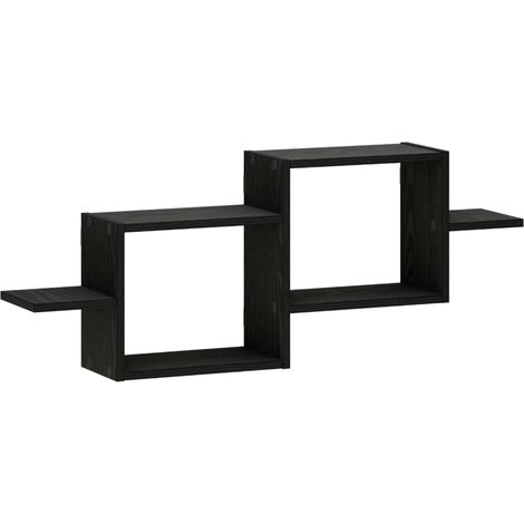 Wall Shelf Black Oak 95 x 17 x 37 cm Engineered Wood vidaXL (1/5)