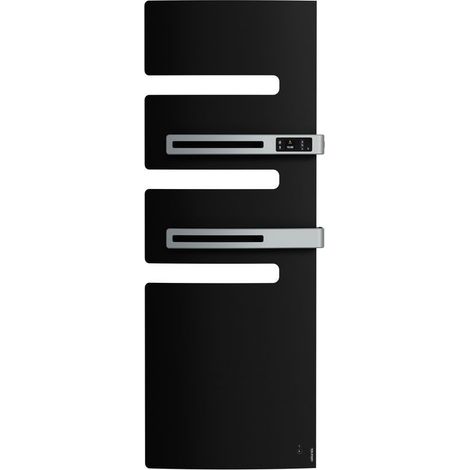 Atlantic – Sèche-serviettes connecté Serenis Premium 750W + soufflerie 1000W noir – Mât à gauche – Système audio haute définition – Connectivité Cozytouch (1/3)