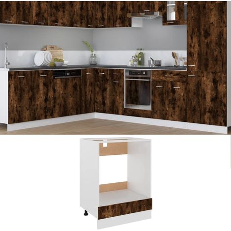 Armoire à four, Meuble bas de Cuisine, Armoire de cuisine Chêne fumé 60x46x81,5 cm Bois d'ingénierie HYB10013 (1/5)