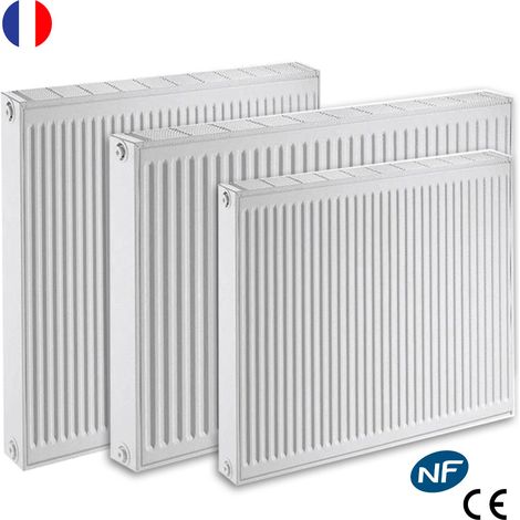 De Dietrich – Radiateur eau chaude en acier blanc réversible 582W – Dimensions L40xH70 – 4 orifices latéraux – Raccordement gauche/droite