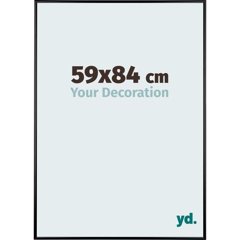 Your Decoration - 59x84 cm - Cadres Photos en Aluminium Avec Verre acrylique - Anti-Reflet - Excellente Qualité - Noir Brillant - Cadre Decoration Murale - Kent.
