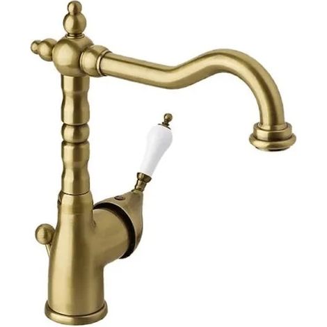 Robinet de lavabo à bec haut Bronze Rétro