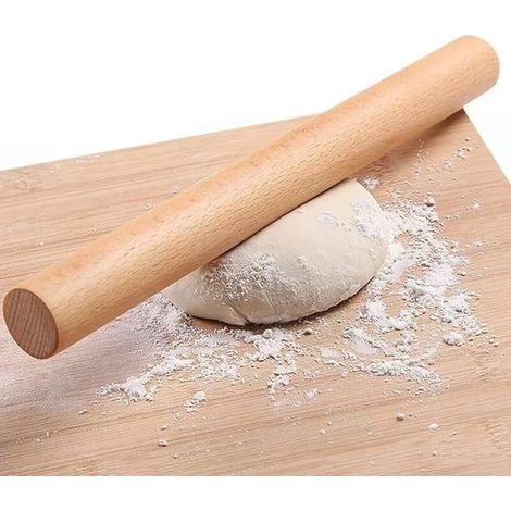Mattarello in legno di faggio 30×3,5 cm - pratico accessorio da forno per pasta di zucchero, pizza, biscotti e pasta sfoglia. (1/5)