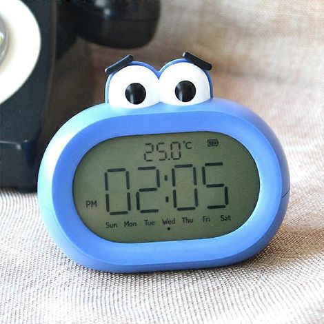 Réveil semi-créatif à grande bouche, silencieux, lampe de chevet électronique lumineuse pour enfants, motif dessin animé, minuterie double usage, 120 x 76 x 97 mm, 2024 Ping (1/4)