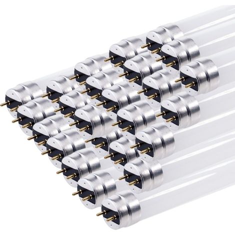 Tube Néon LED T8 60cm 9W Haut rendement - Pack de 25 - Blanc Froid 6000K - 8000K - SILAMP (1/2)