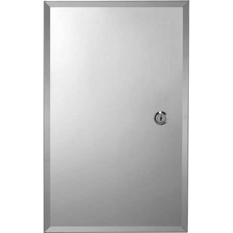 Croydex Lockable Medicine Cabinet Stainless Steel, 40 x 25cm - Trent  (1/5)